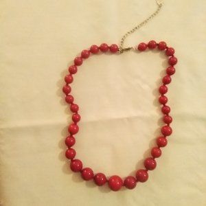 ICNC Graduated Red Bead Necklace.